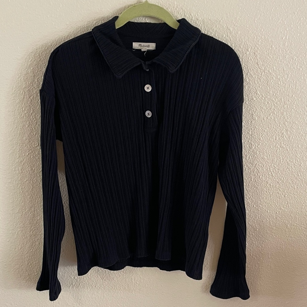 Madewell Navy Ribbed Sweatshirt